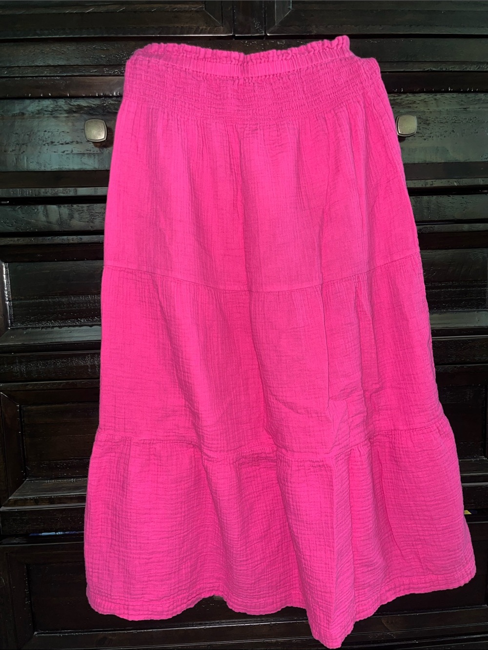 GAP Hot Pink Tiered Maxi Skirt